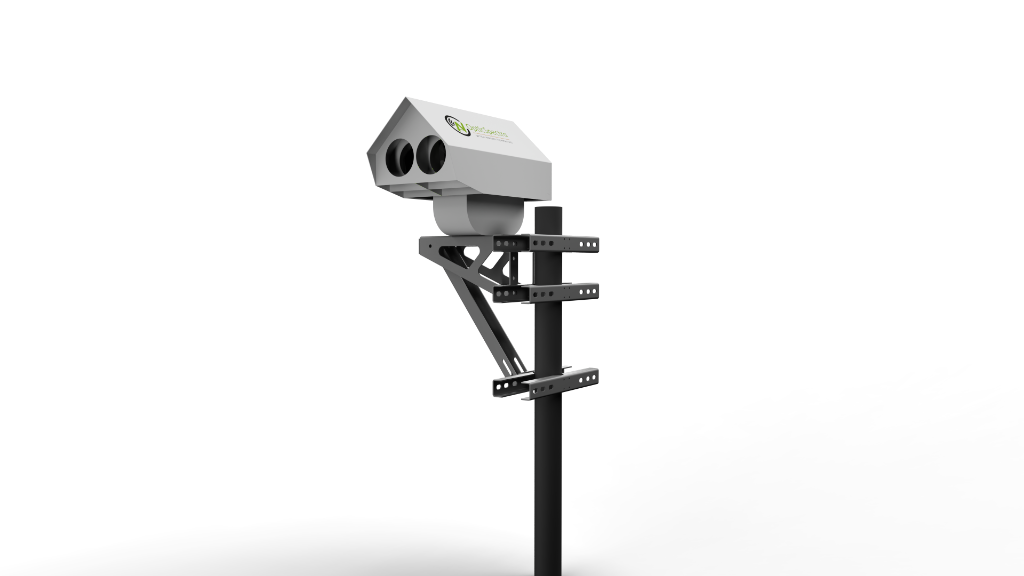 Luxora free-space optical transceiver mounted on a rooftop